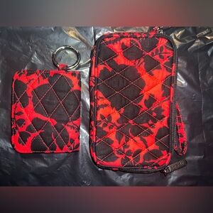 Vera Bradley Red and Black Quilted Phone Case Set